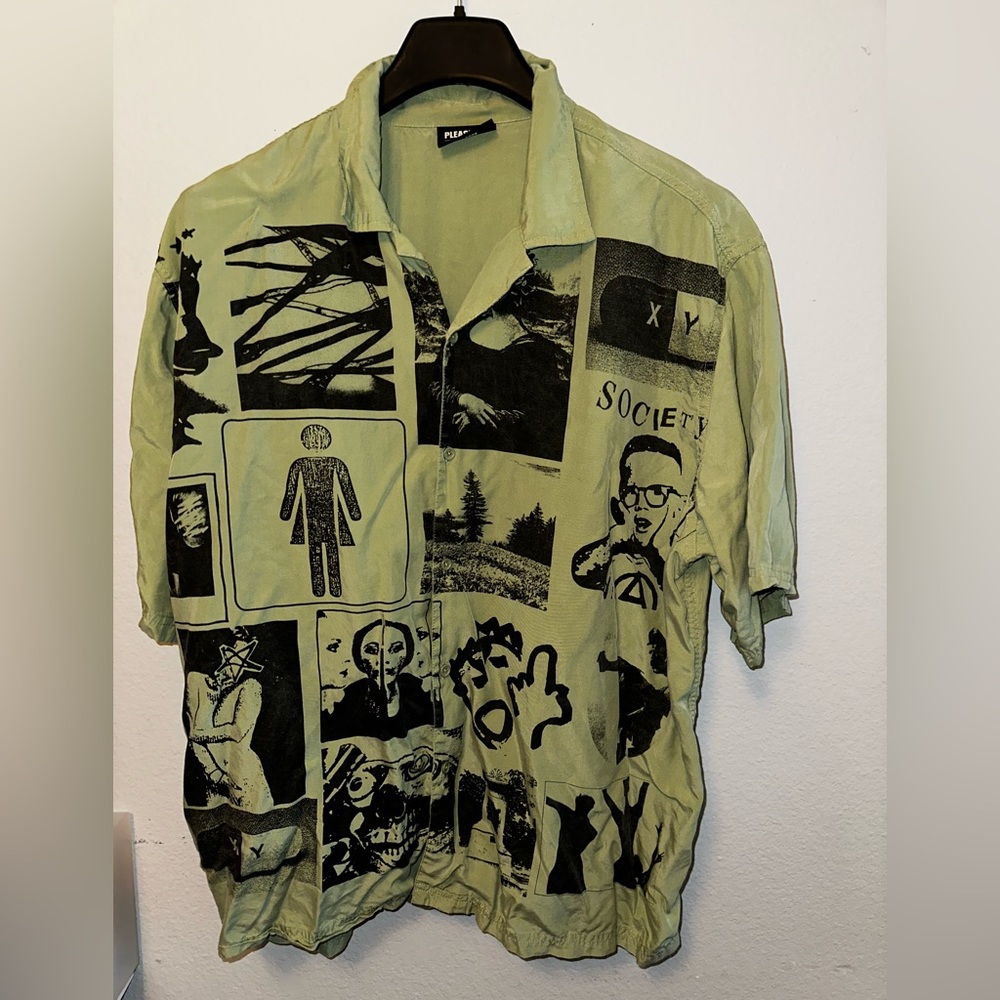 Pleasures Camp Collar Shirt Button Down Short Sleeve